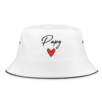 GRANDPA. FATHER'S DAY. HAPPY GRANDPA'S DAY. I LOVE YOU. - Bucket Hat - white/navy - Front