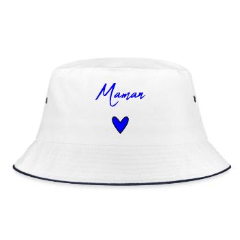 MUTTERTAG. SCHÖNEN MUTTERTAG. MAMA - Bucket Hat - Weiß/Navy - Vorne