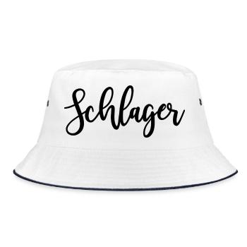 Schlager (Farbwechsel) - Bucket Hat - Weiß/Navy - Vorne