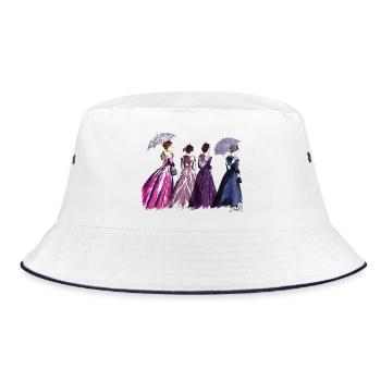Arlesischer Regenschirm - Bucket Hat - Weiß/Navy - Vorne