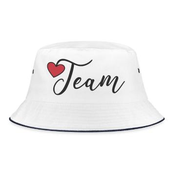 Team Herz - Bucket Hat - Weiß/Navy - Vorne