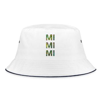 mimimi glitter - Bucket Hat - Weiß/Navy - Vorne
