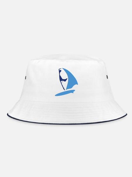 sylt surfer blau - Bucket Hat - Weiß/Navy