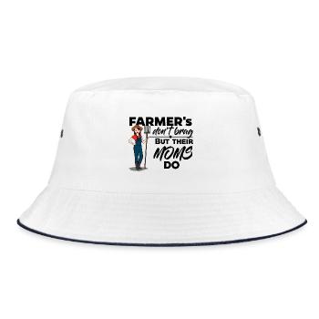 Farmers don't brag, but their Moms do - Bucket Hat - Weiß/Navy - Vorne