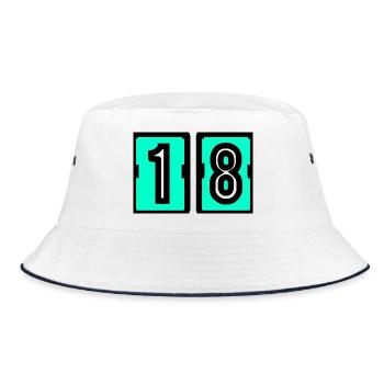 18. 18. GEBURTSTAG. GEBURTSTAG 18 JAHRE. 18 - Bucket Hat - Weiß/Navy - Vorne