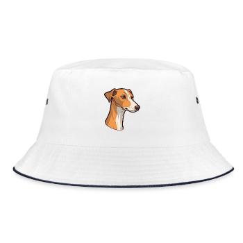 Alter kroatischer Windhund Hunderasse Karikatur Kawaii I - Bucket Hat - Weiß/Navy - Vorne