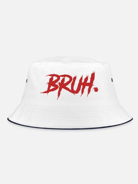 Bruh Funny Saying - Bucket Hat - Weiß/Navy
