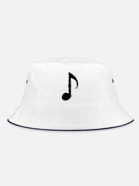 Musik Note Schwarz Musiknote - Bucket Hat - Weiß/Navy