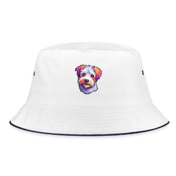 Sporting Lucas Terrier Hunderasse Cartoon Kawaii Il - Bucket Hat - Weiß/Navy - Vorne