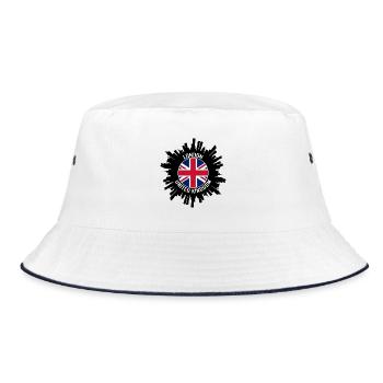 London Skyline UK Flagge Reisesouvenir - Bucket Hat - Weiß/Navy - Vorne