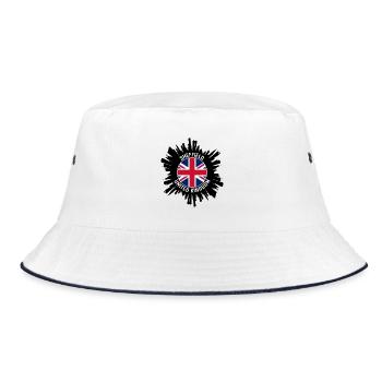 Sheffield Skyline UK Flagge Reisesouvenir - Bucket Hat - Weiß/Navy - Vorne