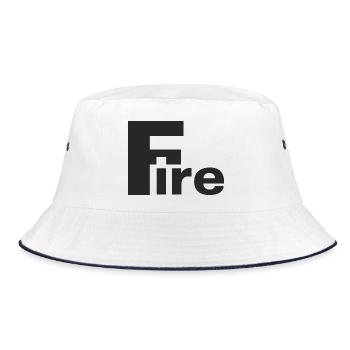 Fire voll - Bucket Hat - Weiß/Navy - Vorne
