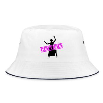 ZERTIFIZIERTER BESTER LEHRER - Bucket Hat - Weiß/Navy - Vorne
