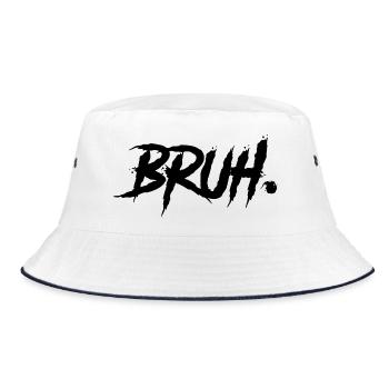 Bruh Funny Saying - Bucket Hat - Weiß/Navy - Vorne