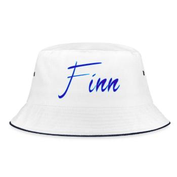 Name Finn - Bucket Hat - Weiß/Navy - Vorne