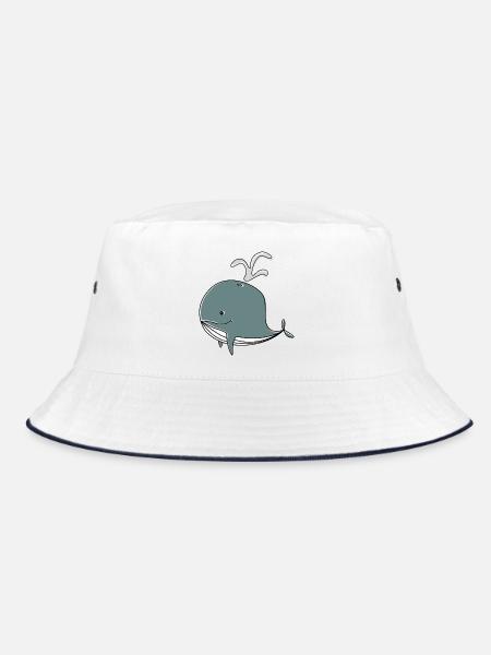Wal. - Bucket Hat - Weiß/Navy