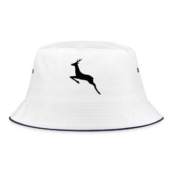 Springender Bock - Bucket Hat - Weiß/Navy - Vorne