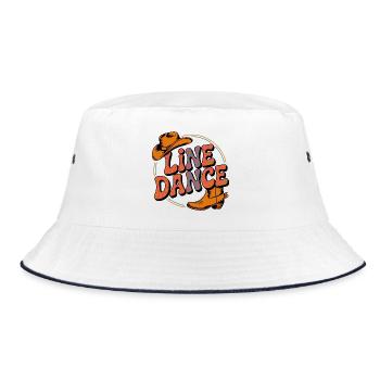 Line Dance mein Hobby - meine Passion - mein Ding - Bucket Hat - Weiß/Navy - Vorne