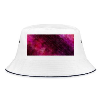 Pink Purple Nebula Wasserfarben - Bucket Hat - Weiß/Navy - Vorne