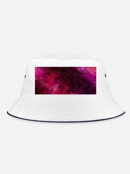 Pink Purple Nebula Wasserfarben - Bucket Hat - Weiß/Navy