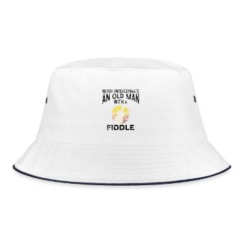 Violinist Alter Mann - Bucket Hat - Weiß/Navy - Vorne