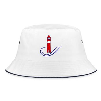 - PHARE. - MEER. OCEAN. NATUR. - Urlaub. REISE - Bucket Hat - Weiß/Navy - Vorne