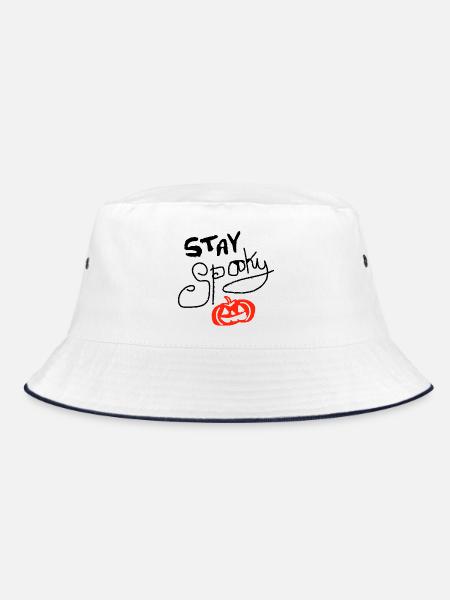 stay spooky Kürbis - Bucket Hat - Weiß/Navy