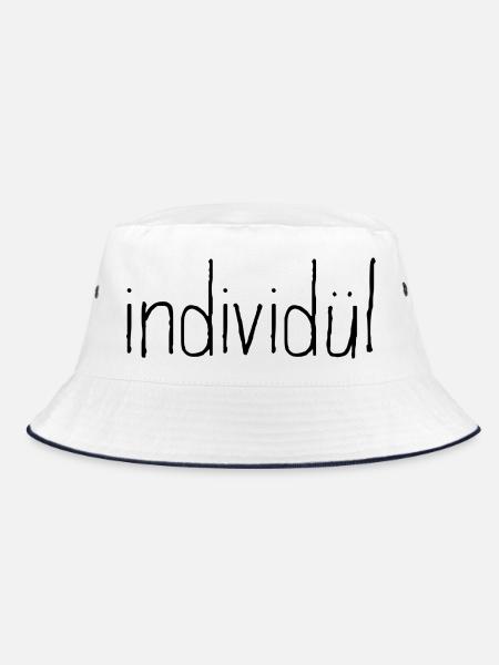 individül und individuell. Mehr geht nicht. - Bucket Hat - Weiß/Navy