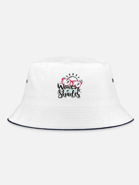 Waves And Shades - Bucket Hat - Weiß/Navy