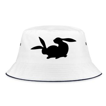 Rammler - Rabbit - Bucket Hat - Weiß/Navy - Vorne