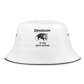 Opossum is my Spirit Animal - Lustiges Seelentier - Bucket Hat - Weiß/Navy - Vorne