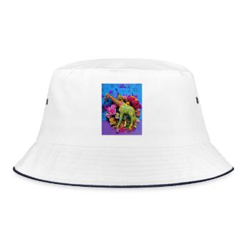 Karnevalsfreunde Grünes Pferd - Bucket Hat - Weiß/Navy - Vorne