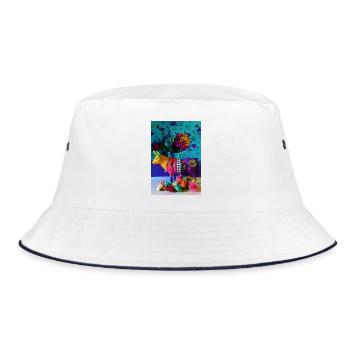 bunte Kuh - Bucket Hat - Weiß/Navy - Vorne