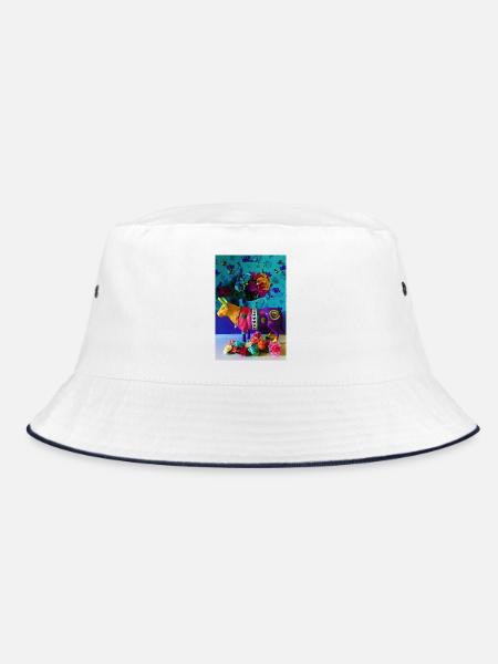 bunte Kuh - Bucket Hat - Weiß/Navy