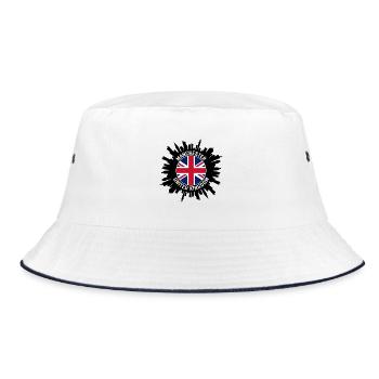 Manchester Skyline UK Flagge Reisesouvenir - Bucket Hat - Weiß/Navy - Vorne