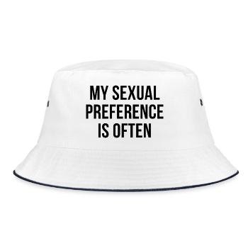 My sexual preference is often - Bucket Hat - Weiß/Navy - Vorne