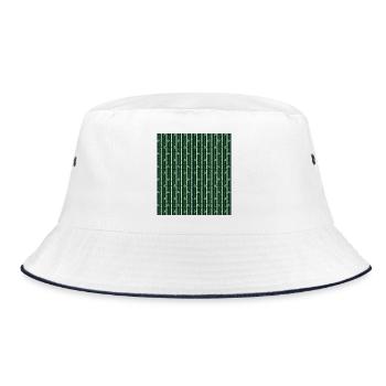 Bambus Gesichtsmaske - Bucket Hat - Weiß/Navy - Vorne
