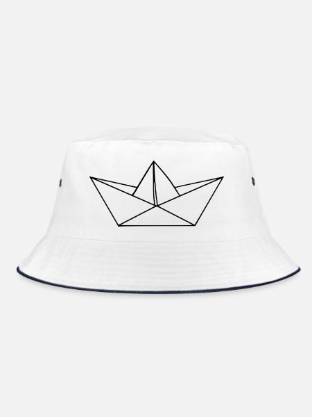 Paperboat - Bucket Hat - Weiß/Navy
