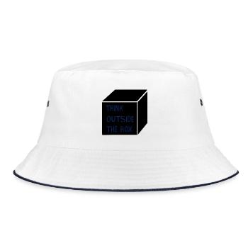 Think outside the box - Bucket Hat - Weiß/Navy - Vorne
