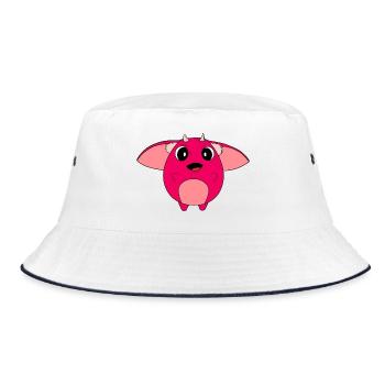 Knuffig, süß und plüschig - Bucket Hat - Weiß/Navy - Vorne