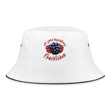 Früchtchen Brombeeren Beeren - Bucket Hat - Weiß/Navy - Vorne