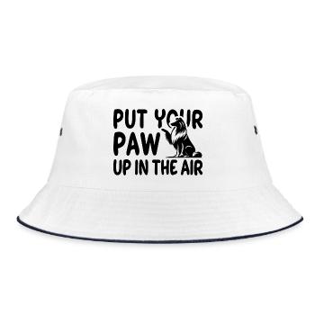 Collie High Five - Vektor Design - Bucket Hat - Weiß/Navy - Vorne