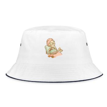 Halloween Skelett Selfcare - Bucket Hat - Weiß/Navy - Vorne