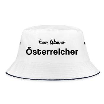 Österreicher kein Wiener Österreicher - Bucket Hat - Weiß/Navy - Vorne