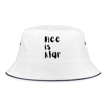 Nee is klar - Bucket Hat - Weiß/Navy - Vorne