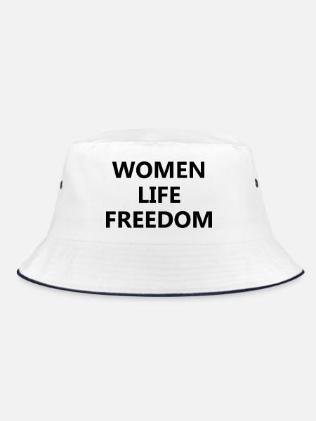 Iran Revolution | Women. Life. Freedom - Bucket Hat - Weiß/Navy