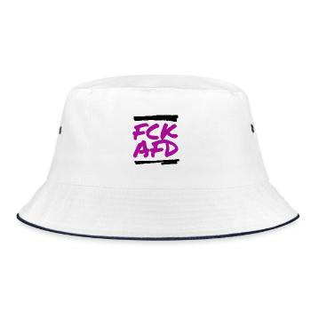 FCK AFD - Bucket Hat - Weiß/Navy - Vorne
