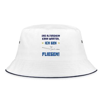 das altersheim kann warten - Bucket Hat - Weiß/Navy - Vorne
