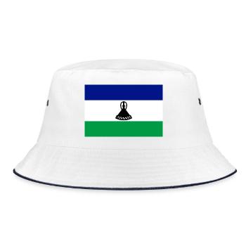 Lesotho - Bucket Hat - Weiß/Navy - Vorne