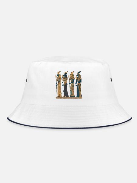 Pharaonisches Design 5 - Bucket Hat - Weiß/Navy